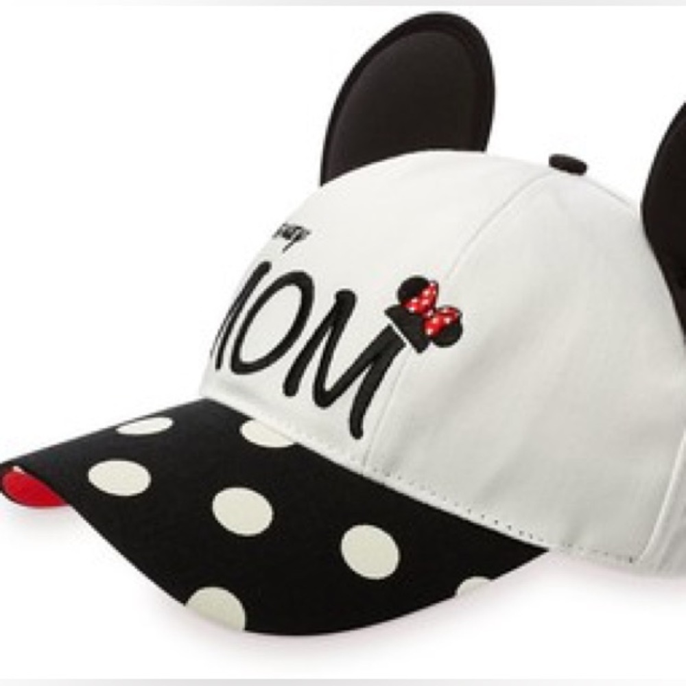 NWT Disney MOM Black & White Ear Minnie Mouse Hat Baseball Cap for Women - Picture 2 of 9